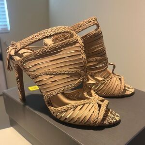 Vince Camuto Braided Tan Heels